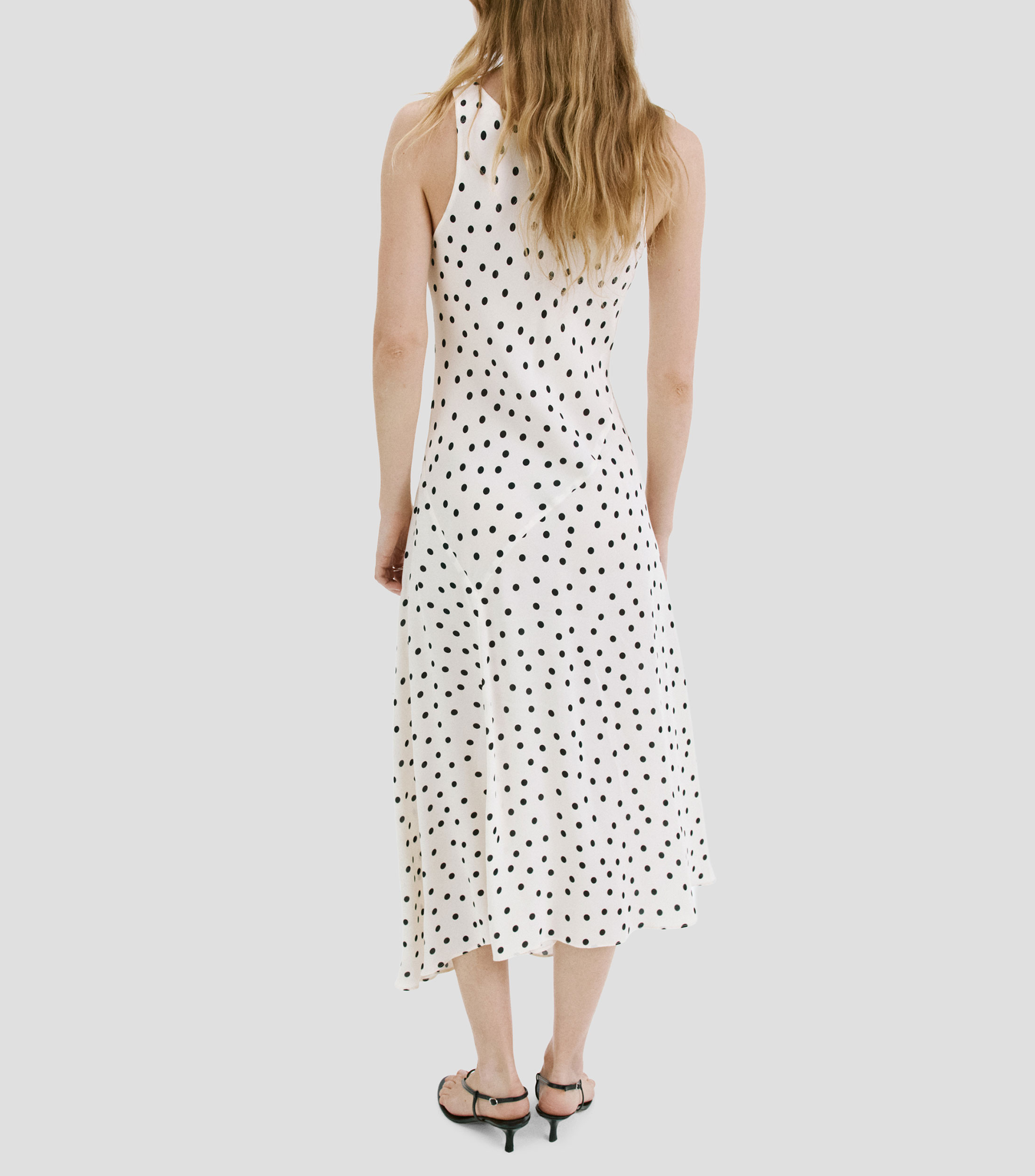 Vestido midi polkadots Mujer